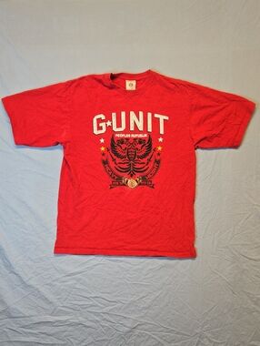 G-Unit Red Full Graphic Spellout Logo T Shirt Vintage Y2K